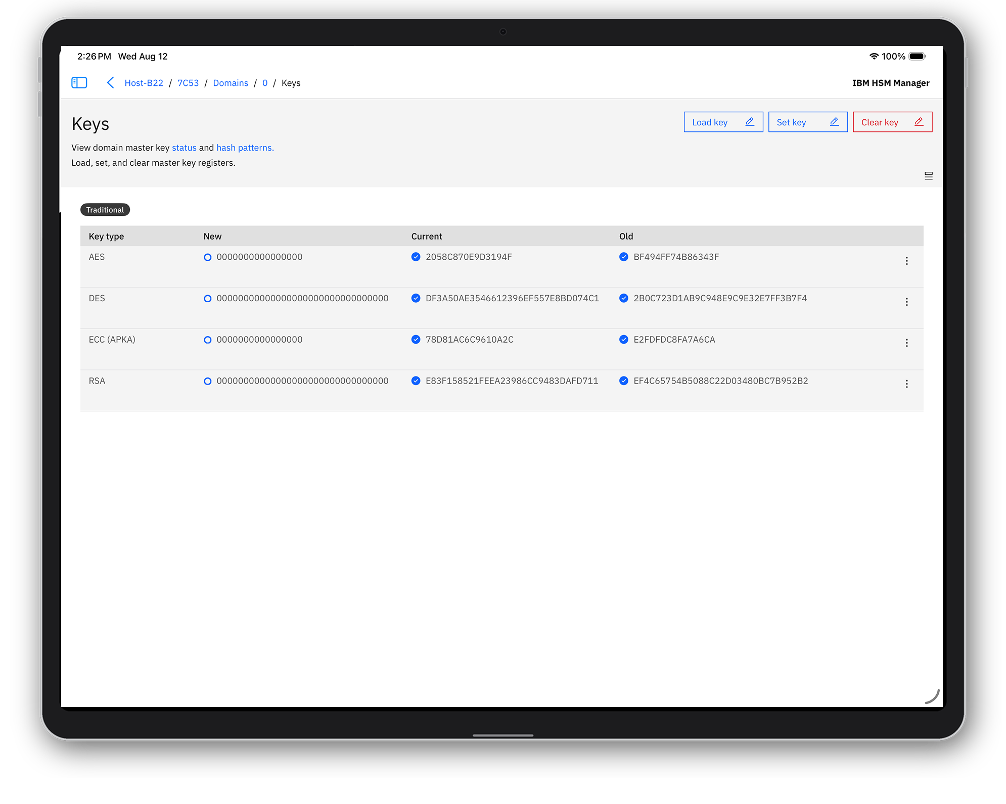 IBM HSM Manager smart card operations.